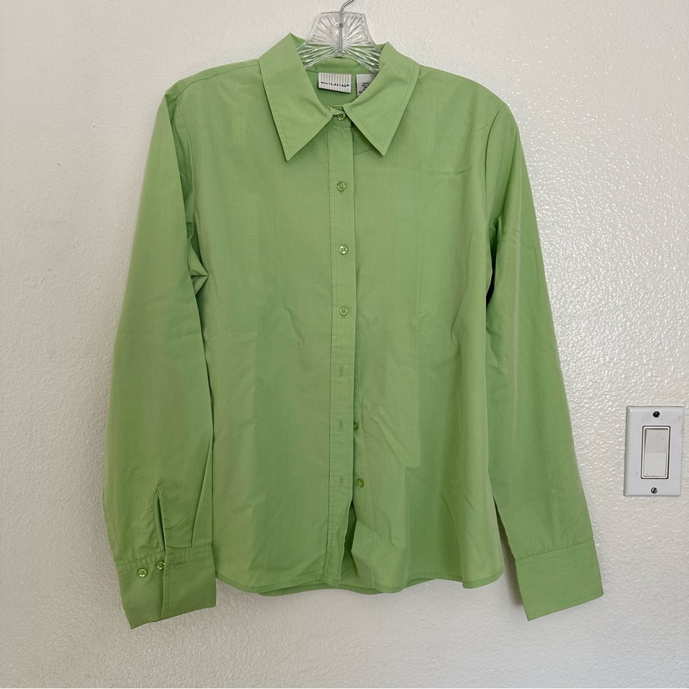 Lime Green Button Down Top | Size M